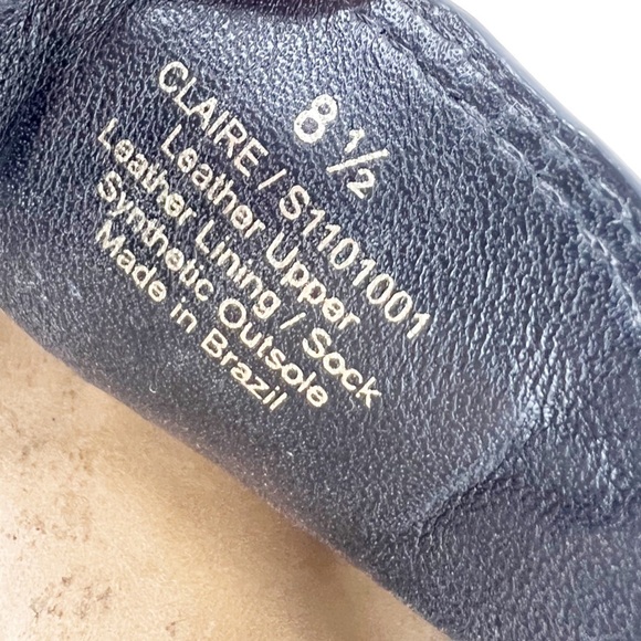 ✅ Kate Spade Claire Grain Calf Black Tassel Slip ON LEATHER Sandal SIZE 8.5 - Picture 5 of 8